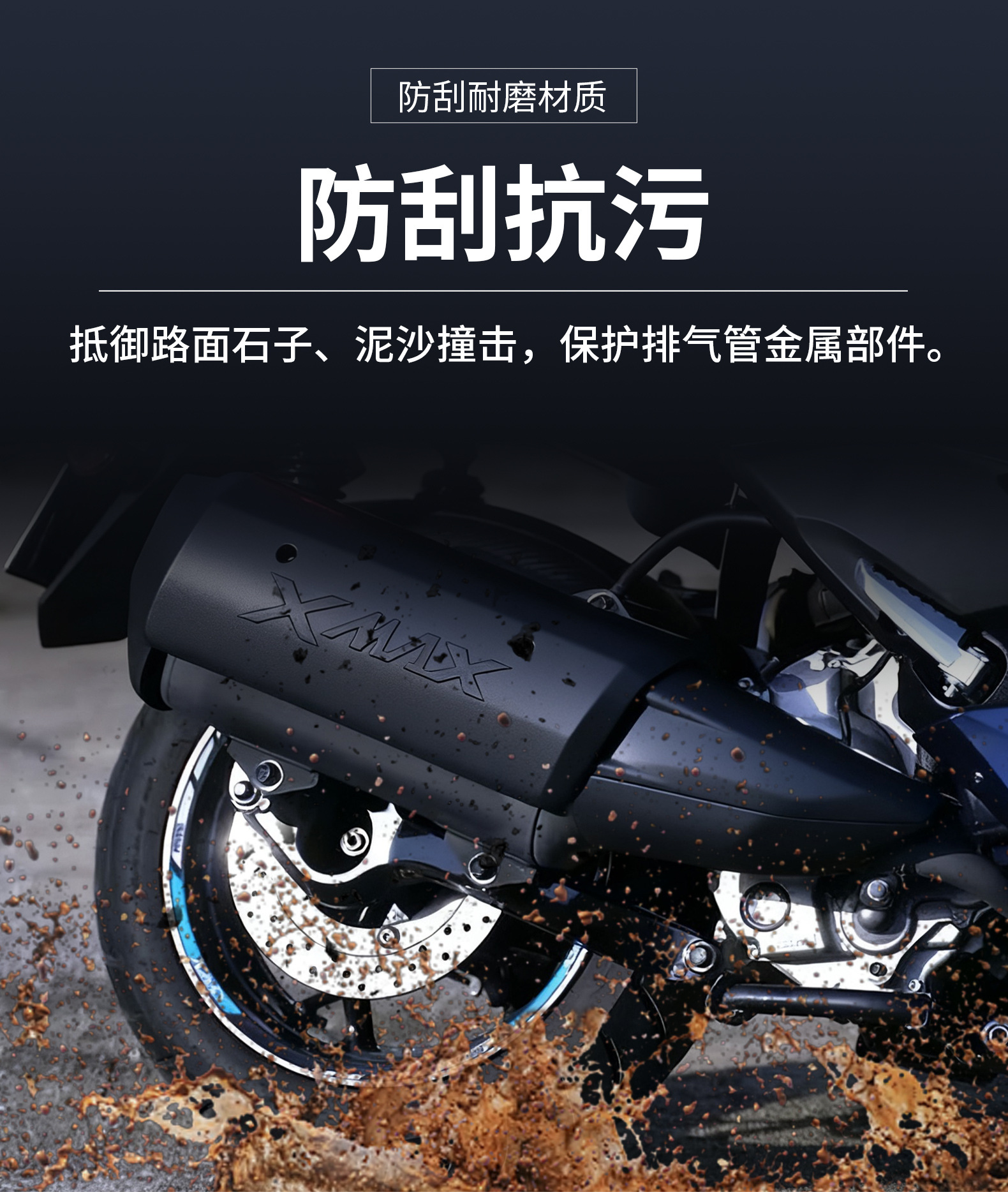 New Applicable Yamaha 17-23 Xmax300 Modified Parts Exhaust Pipe Cover Car Shell Carbon Fiber Pattern Water Transfer Printing