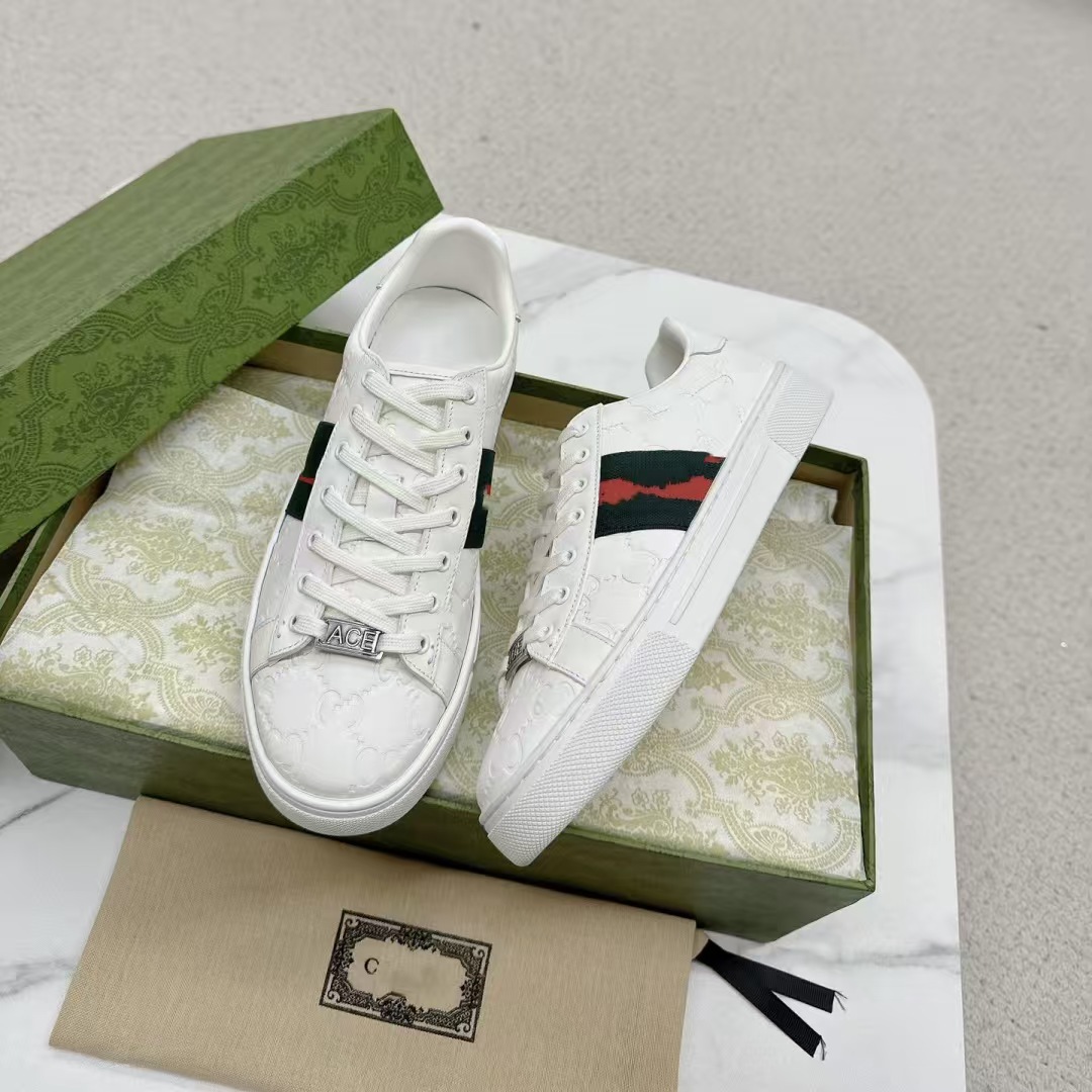 Gucci Ace Low GG Embossed White 625787-1XK10-9022