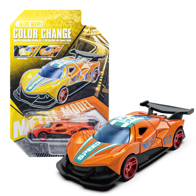 クロスボーダー温度変色合金車モデル男の子温度変色滑走回力レース合金車モデルおもちゃ