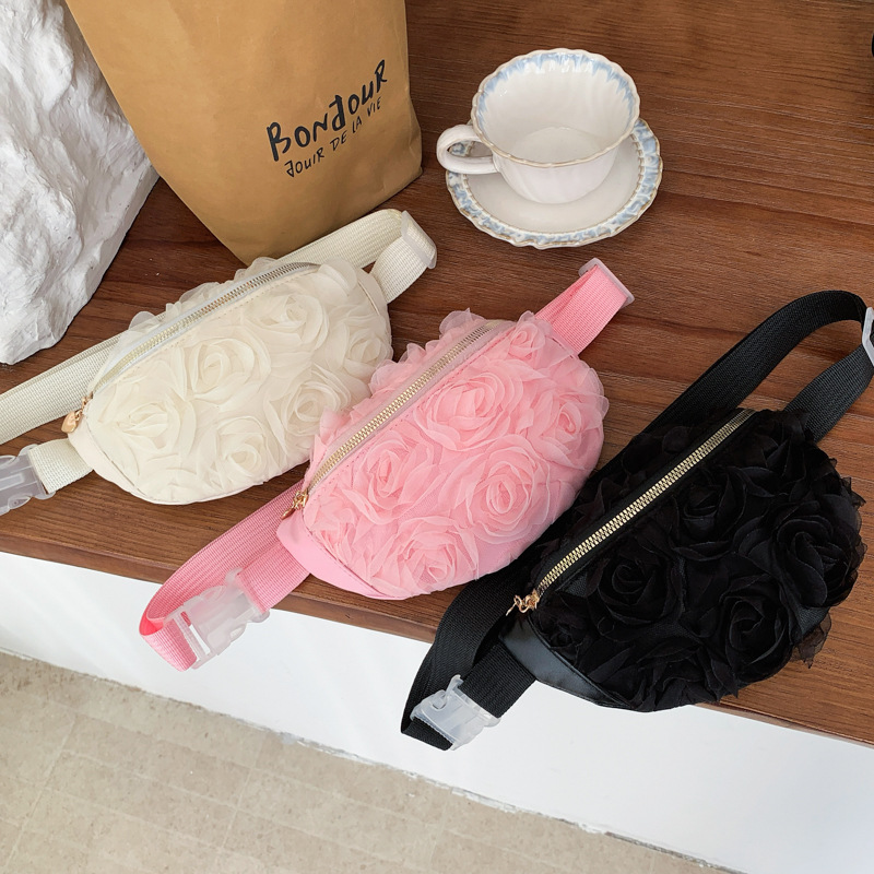 Dolce encaje rosa bolsas de pecho de chicas mini bolsas de cintura frescas transfronterizas nuevos accesorios para niños bolsas de moda