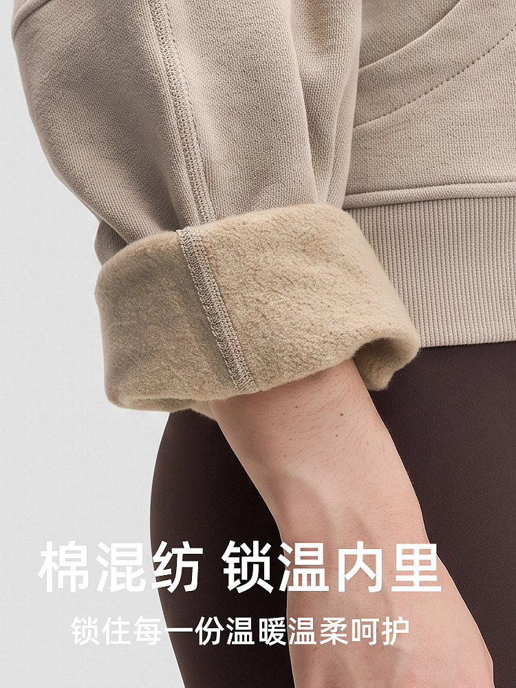 Chaqueta deportiva a prueba de viento para mujeres con camiseta gruesa con cremallera media suelta yoga ropa de ejercicios de algodón camiseta de cuello alto