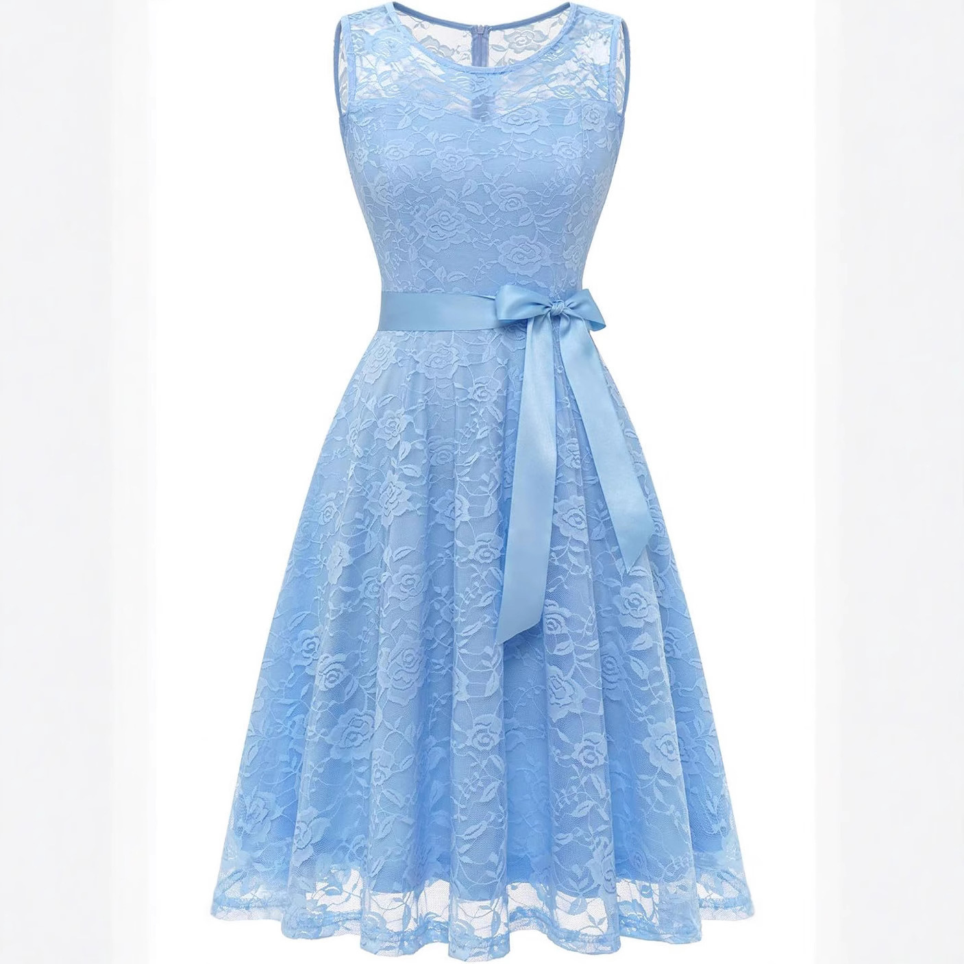 2026 Amazon New Lace Dress Plus Size Sexy Lace-Up Mini Dress Short-Sleeve Aliexpress Hot-Selling Gown