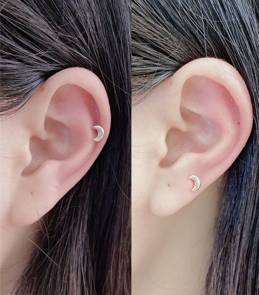 Simple Style Moon Silver Plating Ear Studs 1 Pair display picture 5