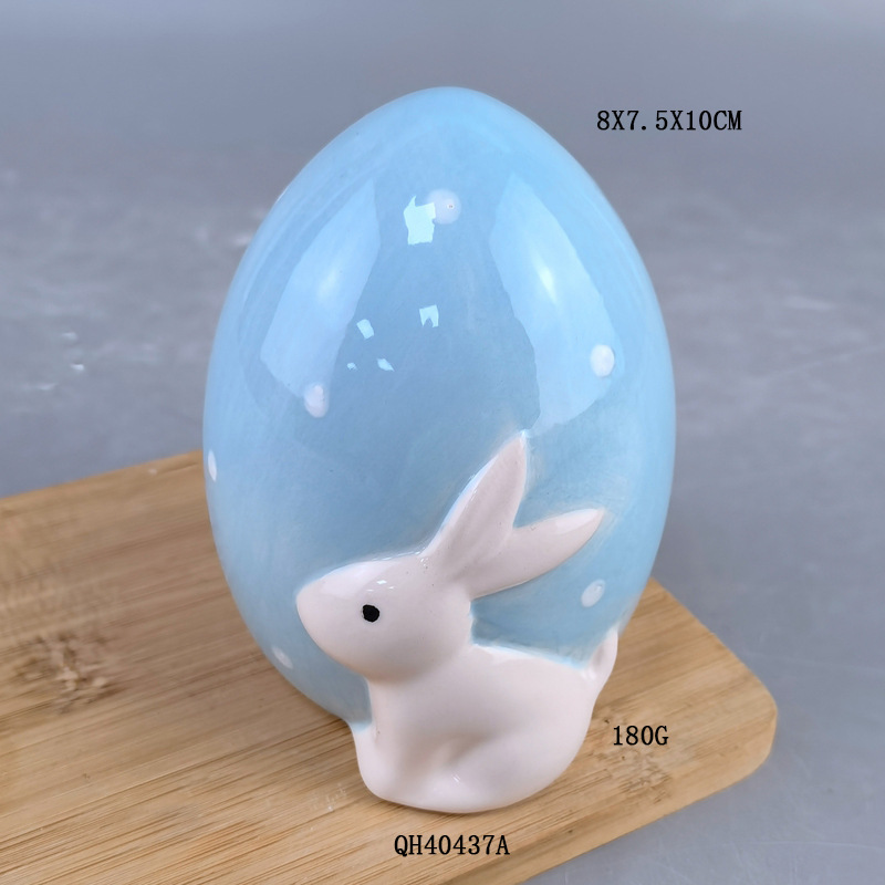 Huevo de Pascua de cerámica artesanía huevo de Pascua pequeñas decoraciones lámpara LED huevo