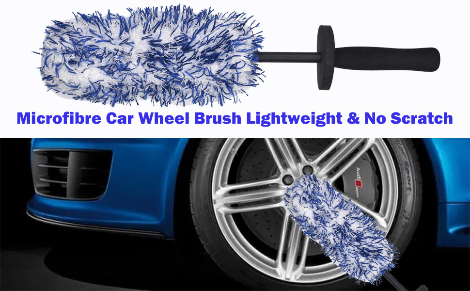 Microfiber Wheel Hub Brush, Car Rim Cleaning Brush, Soft Scratch-Free Bristles, Detailing Brush, Available in Multiple Colors