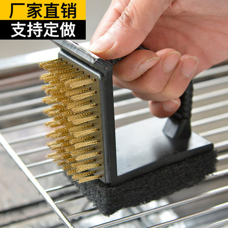 Barbecue Cleaning Brush Right Angle Brush Multifunctional Barbecue Cleaning Brush Household Rust Removal Brush Grill Accessories Tool Brush