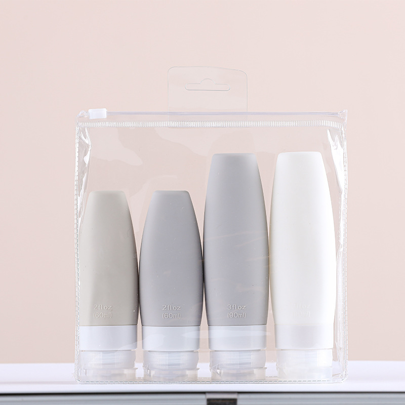 Creativa sub-botella de silicona botella de almacenamiento portátil cosméticos conjunto de viaje botella loción champú botella de silicona