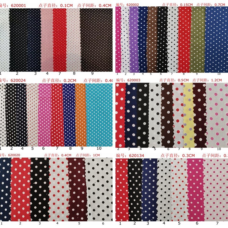 Cotton printed cloth small dots polka dot children's shirt dress handmade DIY fabric in stock wholesale Cotton printed cloth small dots polka dot children's shirt dress handmade DIY fabric in stock wholesale
