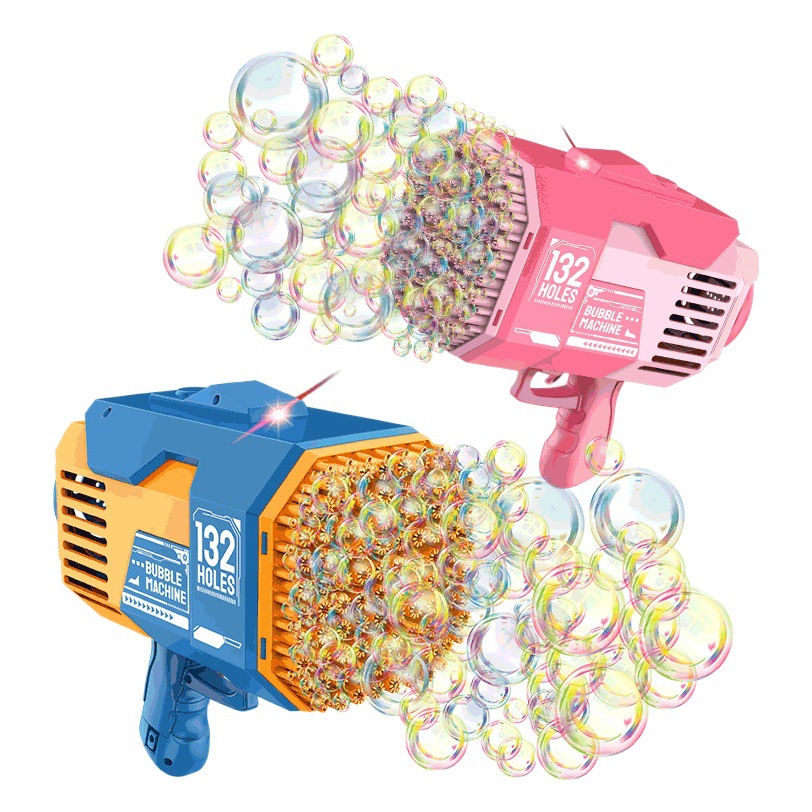 Popular 132-agujero burbuja máquina Internet celebridad Gatlin cohete barril eléctrico burbuja pistola de juguete para niños puesto al por mayor
