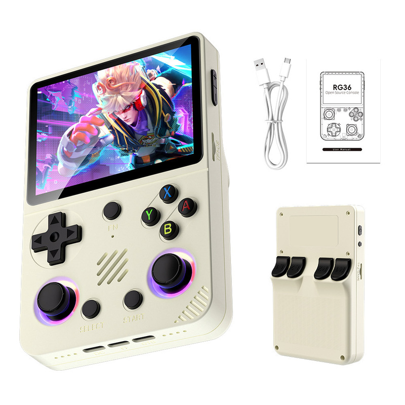 新款RG36开源游戏机掌机pro掌上GBA便携式怀旧迷你街机PSP彩灯RGB|undefined