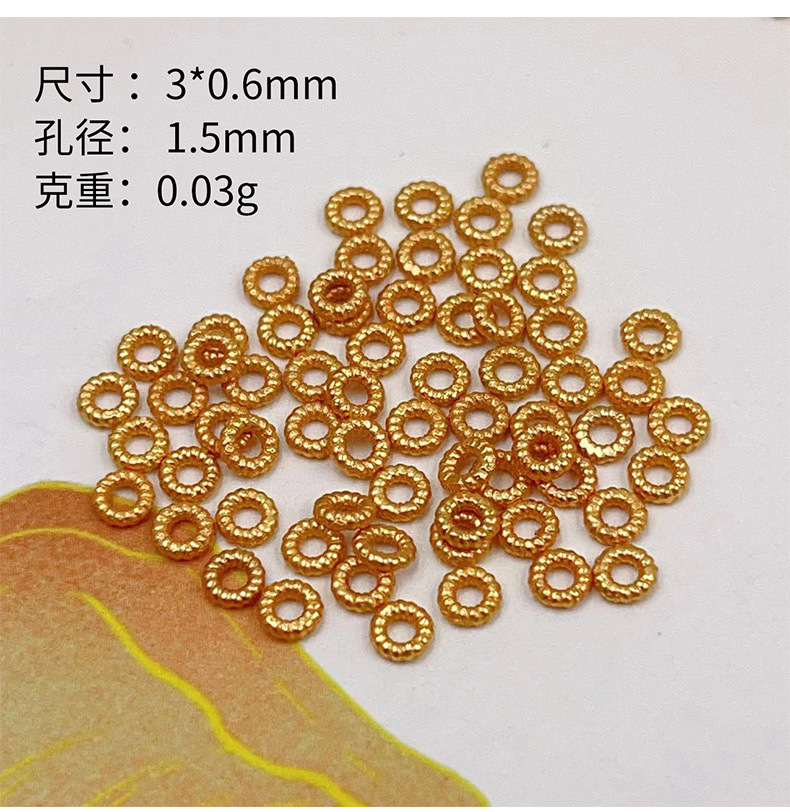 Weighed by the Gram, S925 Silver Gold-Plated Pumpkin Beads Spacer Beads DIY Accessories Bracelet Braided Rope Necklace String Ornaments Handmade Semi-Finished Products