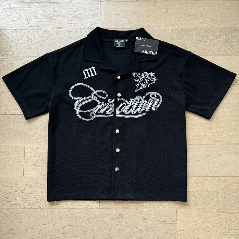 Tarjeta de marca de moda americana impresión de diamante caliente pareja de moda adolescente de verano chaqueta de manga corta camiseta