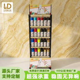 汽车手喷漆展示架氧气罐展架壁画喷漆罐架子铁质拆装网格式带广告