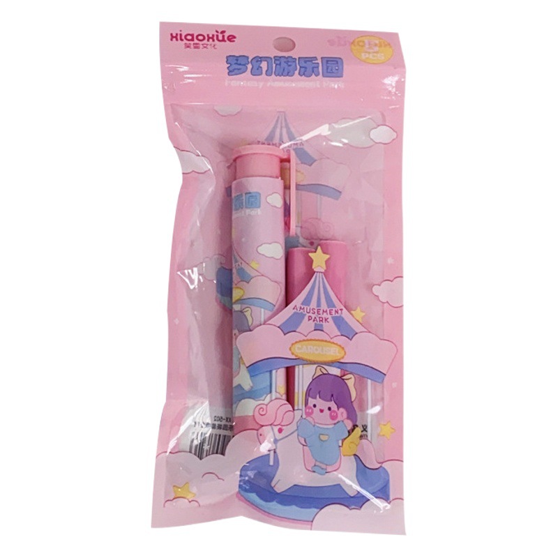 La serie de dibujos animados empuja el borrador lindo de la escuela primaria papelería Escolar Creativo menos restos borrador de lápiz al por mayor