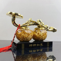 New Crystal Gold Foil Persimmon Auspiciousness Home Decor Business Gift Ornament Wholesale