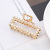 Metal big crab pin from pearl, hairgrip, hair accessory, suitable for import