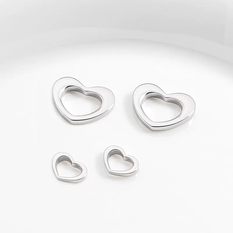 抛光不锈钢镂空心形小号吊坠精美配饰 DIY项链手链时尚爱心小挂件