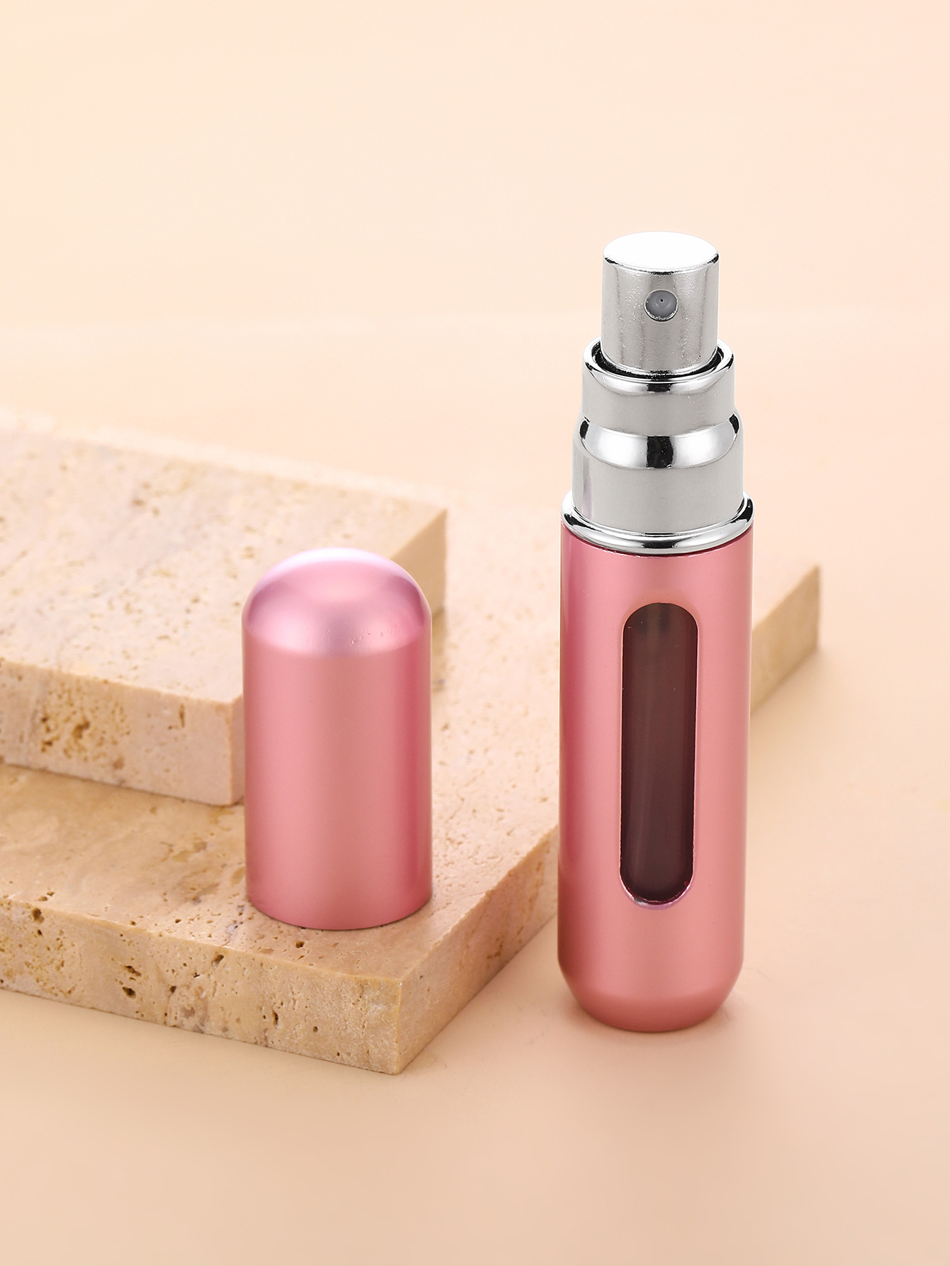 Botella de perfume recargable de 5 ml con base de color macarrón, botella de spray portátil de aluminio, botella reciclable para muestras líquidas image 23
