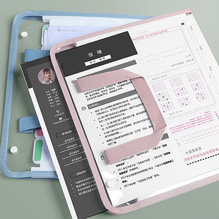 Thickened Accordion Bag File Bag File Folder Test Paper Storage Bag Student Junior High School Information Book Transparent Multi-Layer