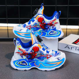 批发男童鞋子2025秋季新款皮面防水百搭软底鞋旋转扣小男孩运动鞋