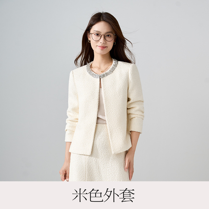 法式小香风千金感短外套女2025秋季新款高级感小个子名媛时尚套装|undefined