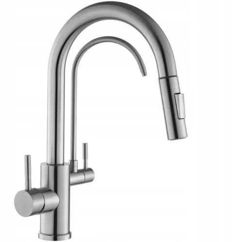 Grifo Extraíble de Cocina para Agua Potable de Cobre, Agua Fría y Caliente 3 en 1, para Fregadero