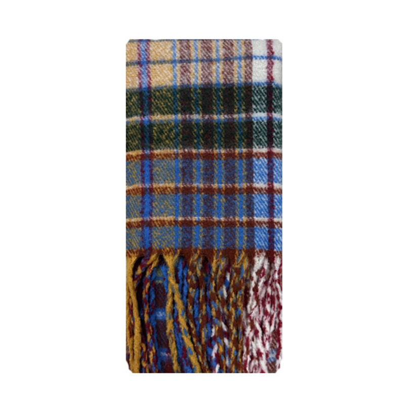 Écharpe à franges en cachemire à carreaux assortie vintage pour hommes et femmes avec une ambiance automne/hiver à ajouter à la cape à bavette_voghion.com