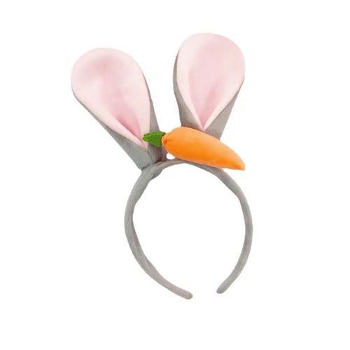 Cartoon Carrot Rabbit Ear Plush Hair Band Girl Funny Cute Makeup Head Accessory Korean Style Cute Rabbit Hair Clip
