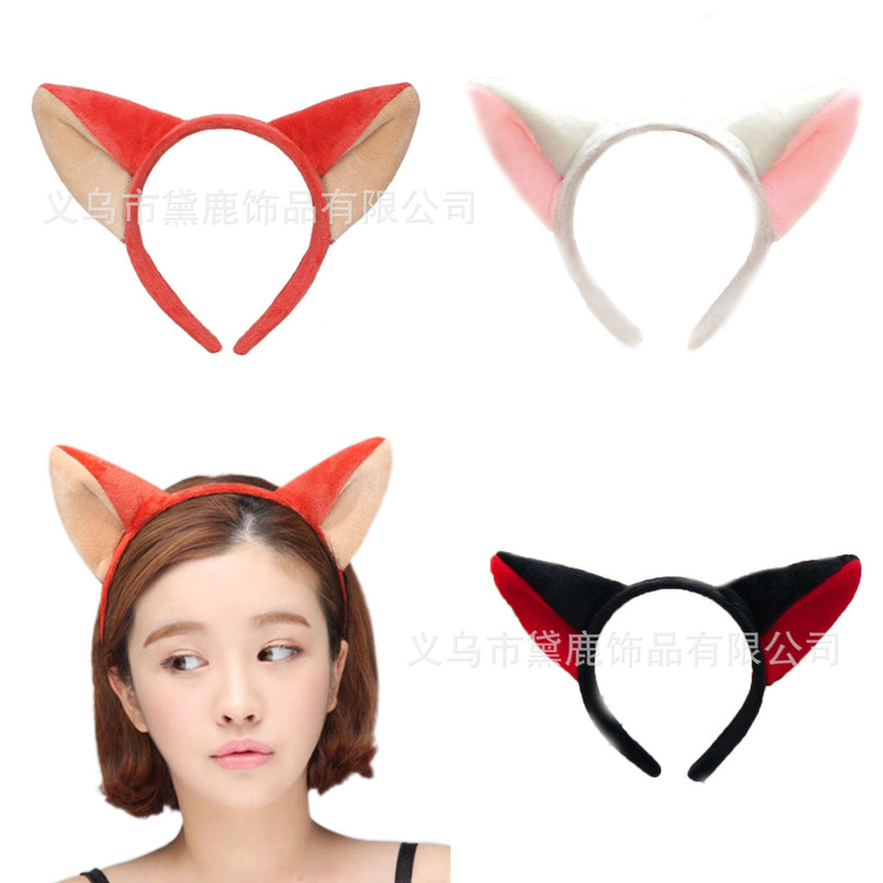Nick Fox Ears Headband Judy Rabbit Face Wash Headband Hairpin Zootopia Park Headwear Nick Fox Ears Headband Judy Rabbit Face Wash Headband Hairpin Zootopia Park Headwear
