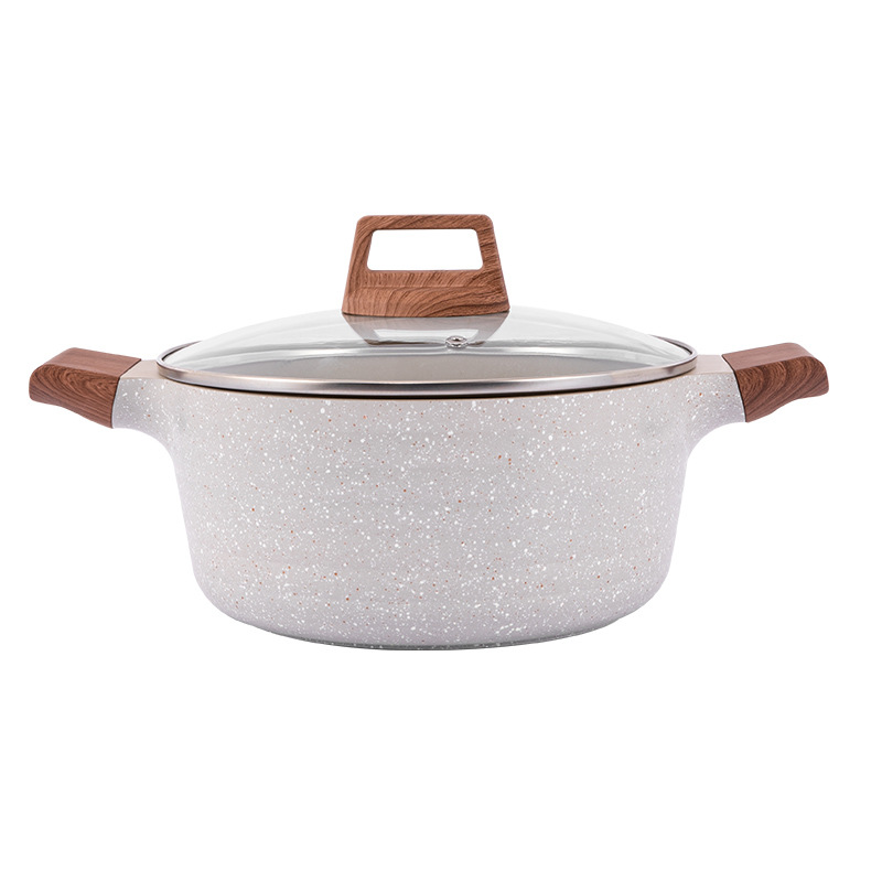 Yierjia olla de sopa de piedra de maifan olla de estofado doméstica antiadherente multifuncional olla de doble oreja estufa olla de cocina universal comercio exterior