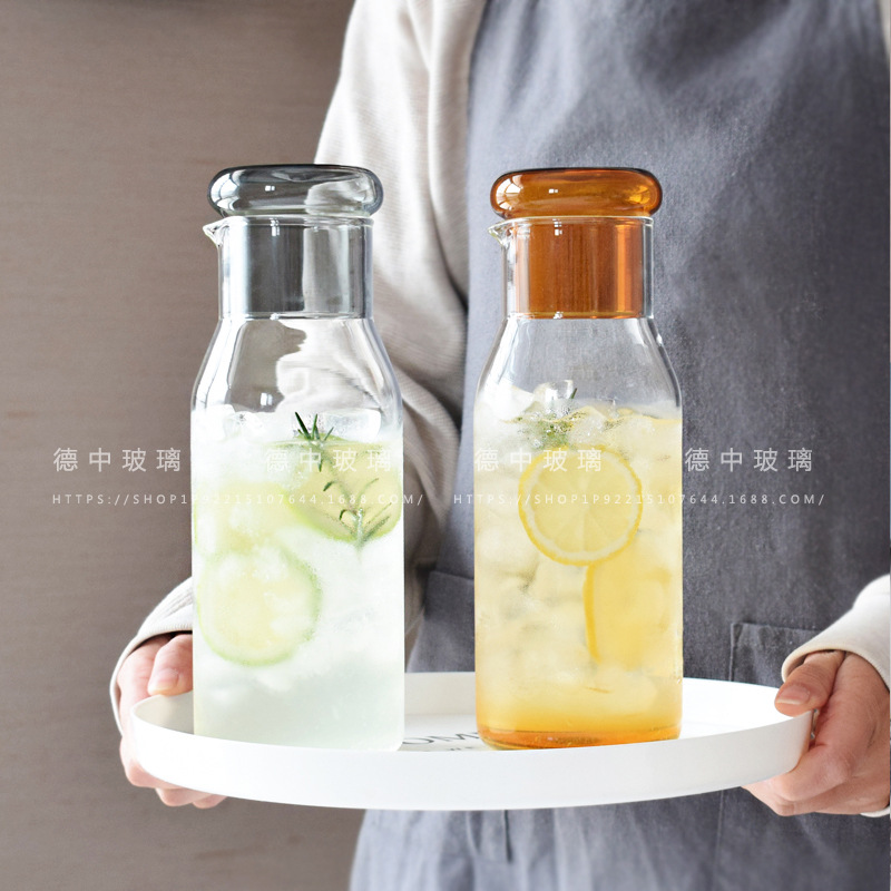 クリエイティブシンプルな風カラーポット1杯家庭用大容量冷水ポット高颜値一人でジュースを飲む冷たい瓶