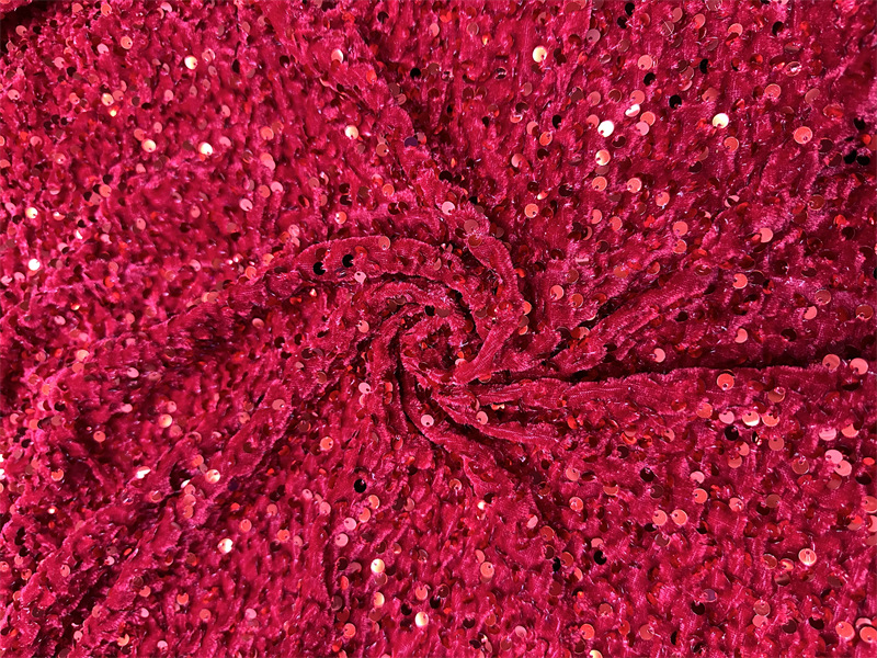 Otoño y invierno tela de terciopelo elástica 5mm oro espuma de cuentas de espuma de Navidad vestido de moda tela de sequilla image 12