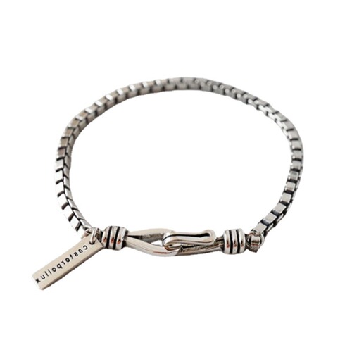 European and American hip-hop style box bracelet ins for men and women, Cuban unisex Korean version, trendy, versatile, simple bracelet jewelry wholesale