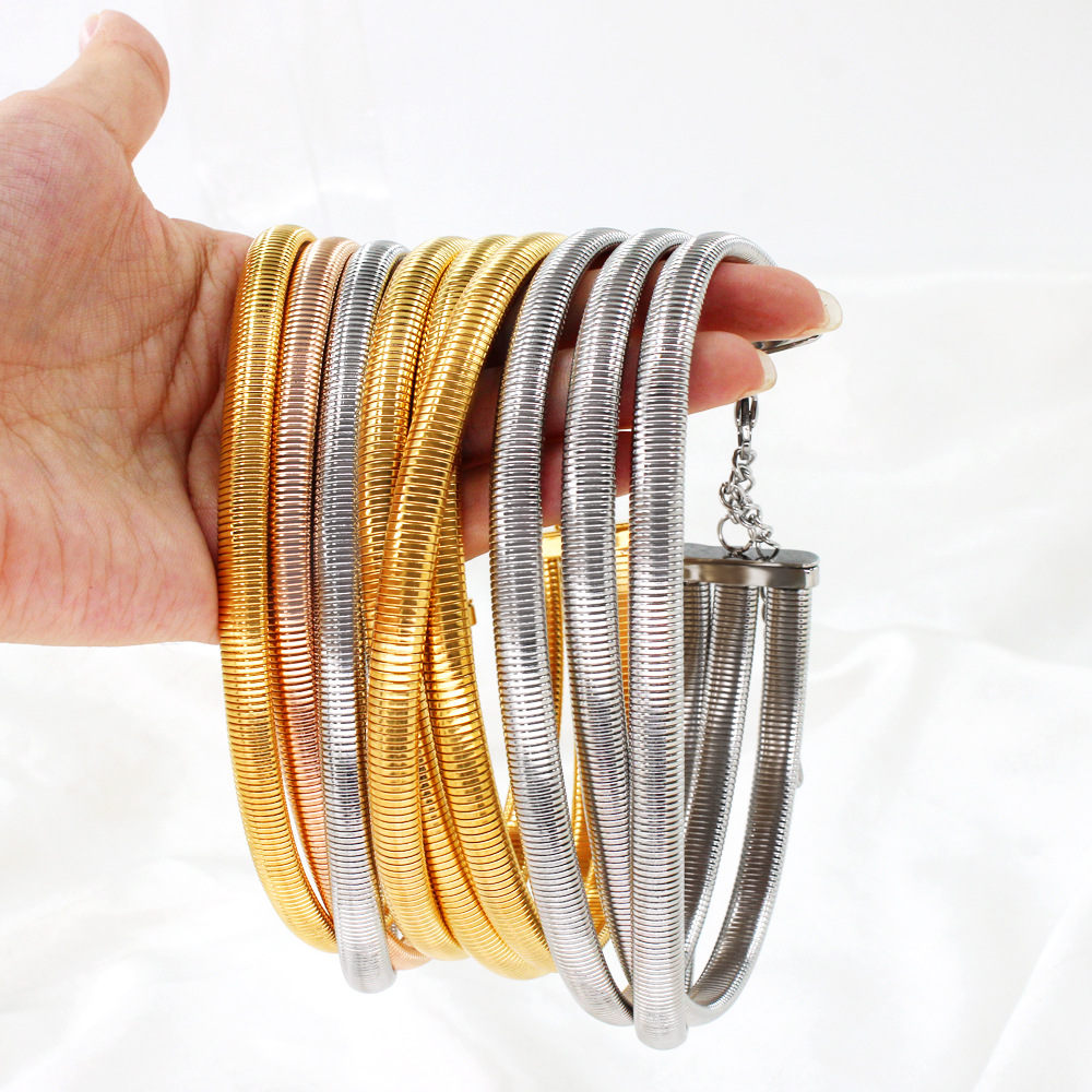 Street Occasion PVD Coated Real Gold Plated Solid Color 304 Stainless Steel Punk Waterproof Non Tarnish 304 Stainless Steel Choker