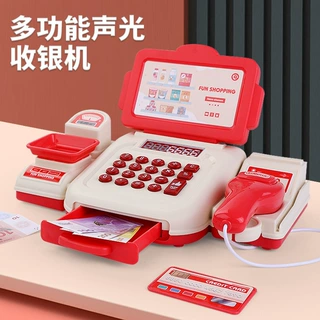 跨境玩具仿真超市收银机过家家儿童便利店收银台模型刷卡扫描玩具