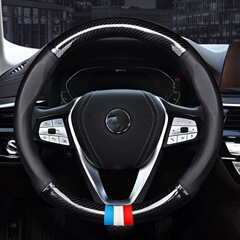 クロスボーダー人気車載超薄型炭素繊維自動車ハンドルカバー四季通用滑り止めスポーツ版工場ハンドルカバー