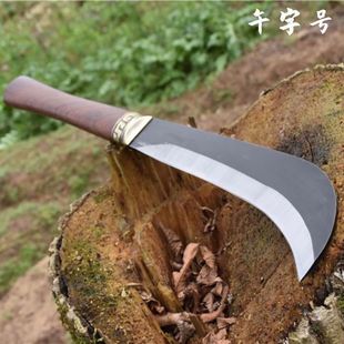Longquan firewood knife sickle manganese steel forging agricultural outdoor wood chopping thickened household pruning knife for garden woodworking