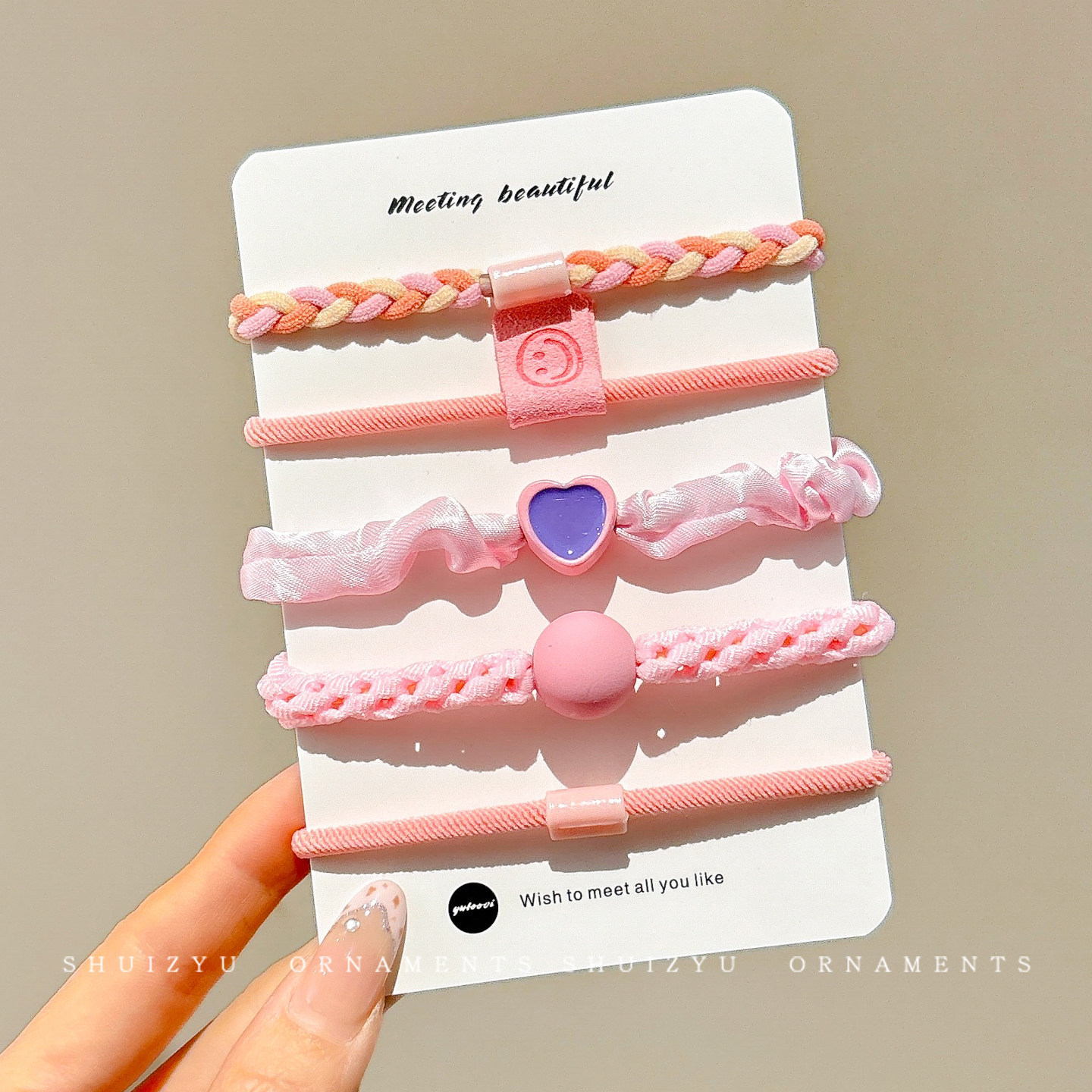 Caricatura encantadora anillo de pelo pulgar no daña el cabello de los niños correa de correa pequeña cuerda de cabello para niñas cuerda de cabello