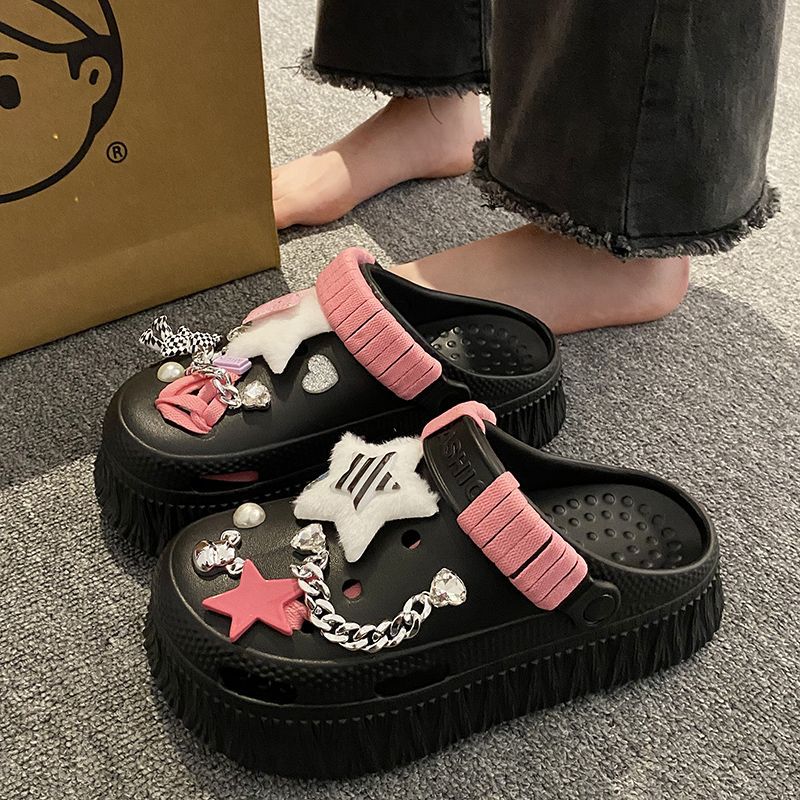 Spot super hot 2024 primavera y verano zapatos de suela gruesa EVA para adultos para mujeres zuecos transpirables aumentados para playa junto al mar