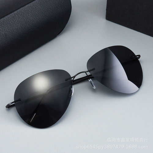 Sunglasses for men for driving and fishing polarized sunglasses UV ultra-light rimless toad driving ultra-light glasses for women