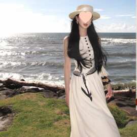 2026巨好看连衣裙女新款夏季白色无袖长款度假背心裙子图片色其他