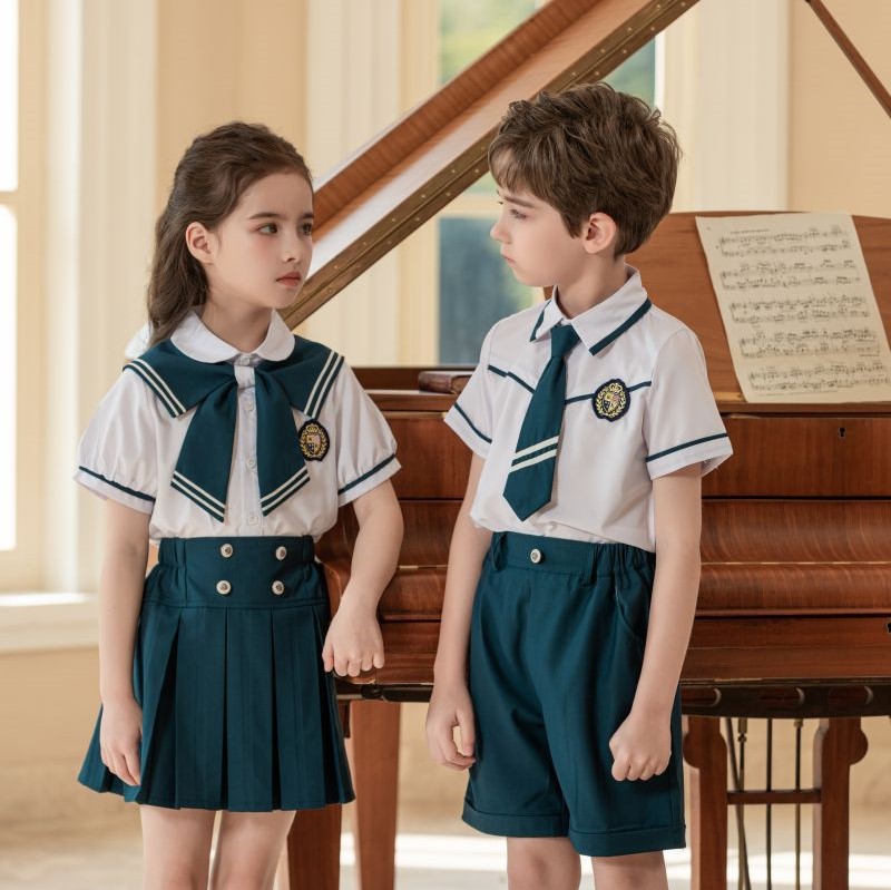 幼兒園園服套裝小學生英倫風校服男孩短褲女孩裙褲兩件套畢業班服