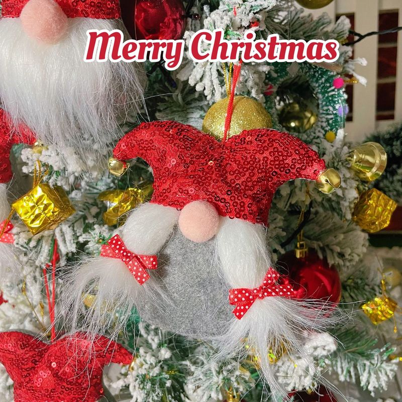 新しいクリスマスツリーペンダントクリスマス装飾スパンコール森老人クリスマスギフト顔のない人形|undefined