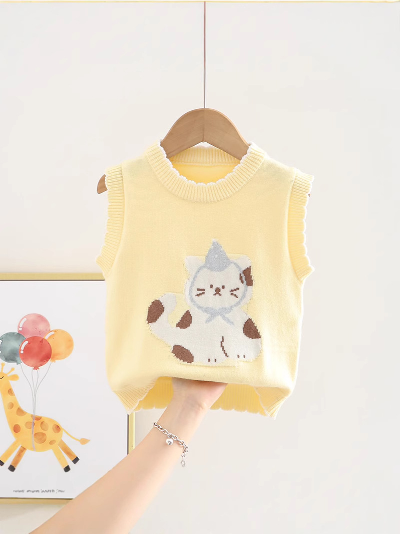 Primavera y otoño chaleco para bebé chaleco chaleco para niña chaleco de lana para bebé chaleco de punto chaleco para uso exterior chaleco todo fósforo