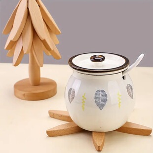Factory wholesale table mat a tree household table mat pot mat Christmas tree anti-scalding mat solid wood heat insulation ornaments