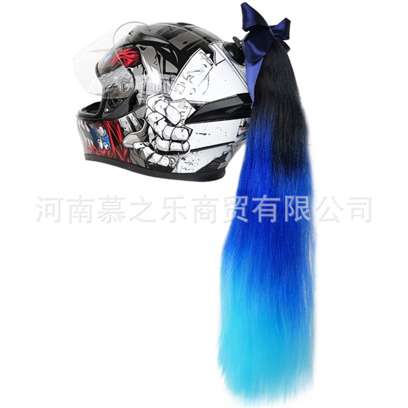 Motorcycle Electric Vehicle — Motuoche Auto Parts and Accessories - black-dark-blue-light-blue-ponytail-with-bow