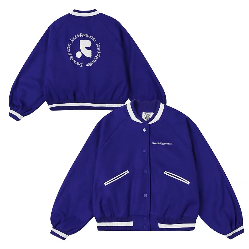 韩国RestAndRecreation棒球服外套女rr毛呢棒球服宽松情侣25新款|undefined