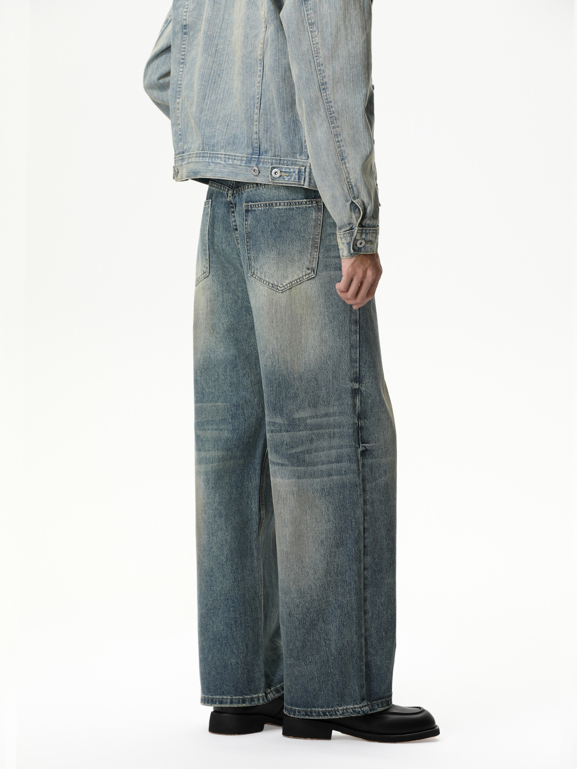 MTLCLOTHES Hombres| American High Street Gato blanco pulido rectas sueltas vaqueros lavados con agua todos los días moda versátil