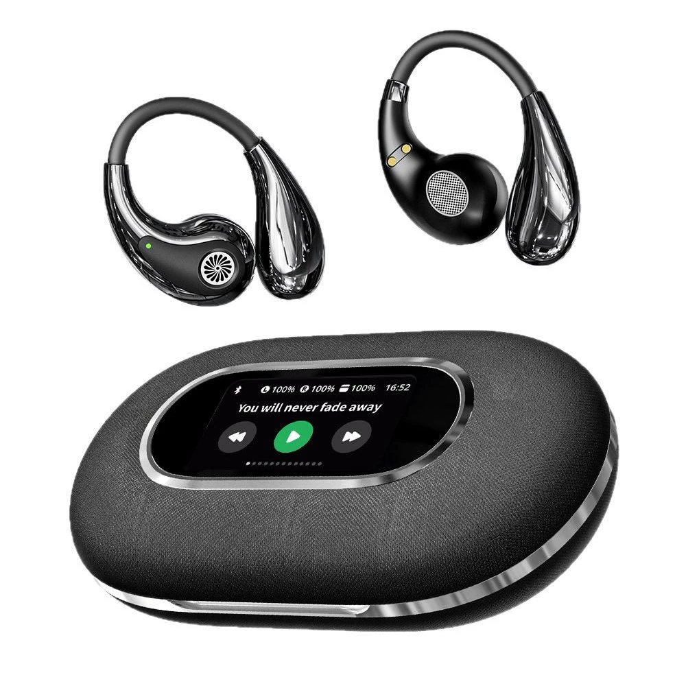 YX43 беспроводные наушники-вкладыши Bluetooth OWS интеллектуальное ENC шумоподавление ультра-долгая батарея цветной экран отображение текста многоязычный