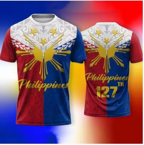 3D Printed Philippines Independence Day Men's T-Shirt Patriotic Pattern T-Shirt Summer Fashion Round Neck Short Sleeve T-Shirt